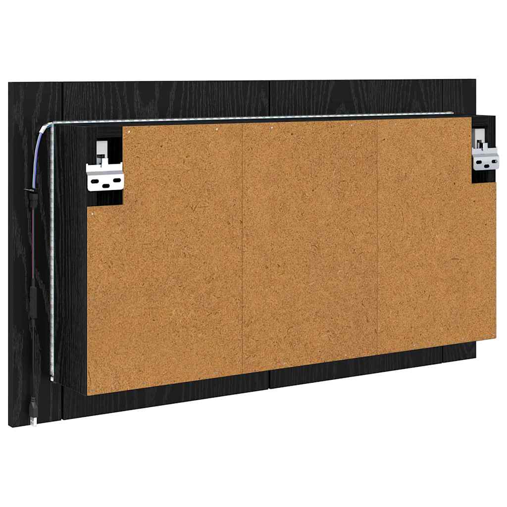 vidaXL Badezimmerspiegelschrank Schwarz Eichen-Optik 80 x 12 x 45 cm
