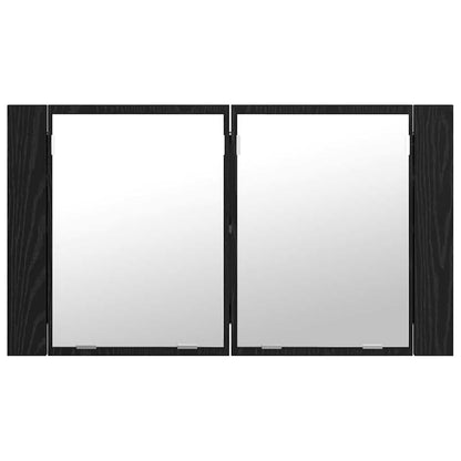vidaXL Badezimmerspiegelschrank Schwarz Eichen-Optik 80 x 12 x 45 cm