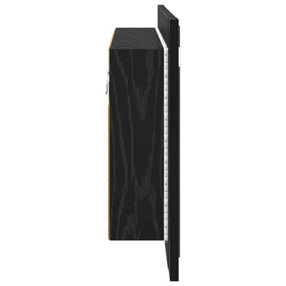 vidaXL Badezimmerspiegelschrank Schwarz Eichen-Optik 80 x 12 x 45 cm