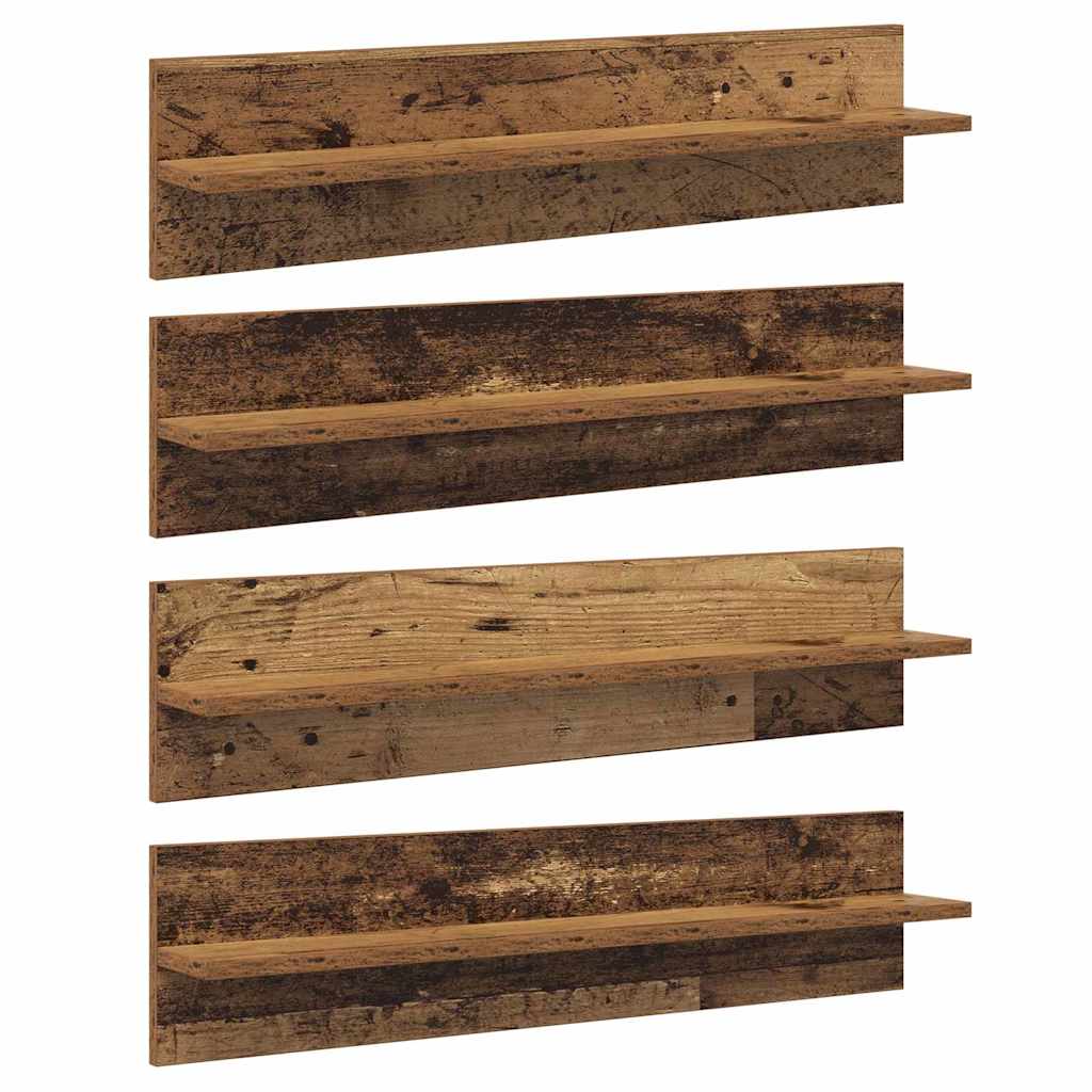 Wandregale 4 pcs Altholz 80 x 11,5 x 18 cm Holzwerkstoff