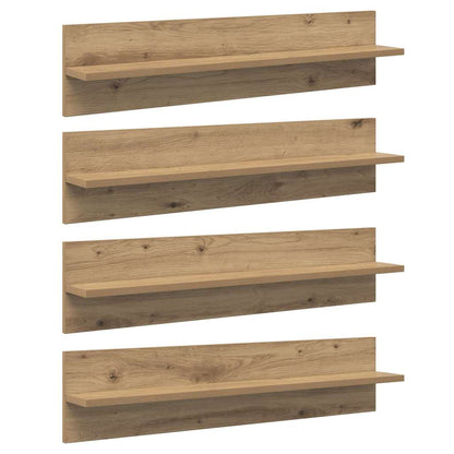 vidaXL Étagères murales 4 pcs Chêne artisan 80 x 11,5 x 18 cm Bois d'ingénierie