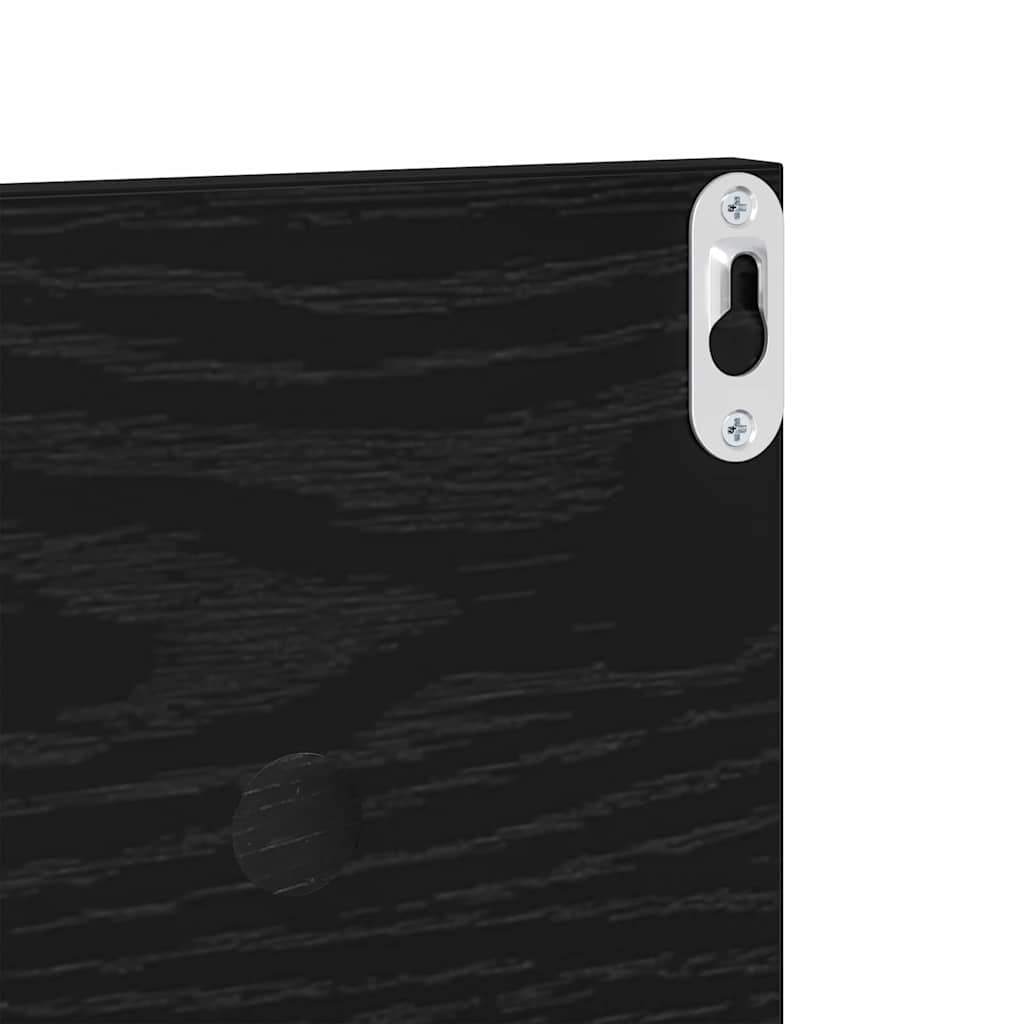 Wandregale 4 pcs Schwarz Eichen-Optik 80 x 11,5 x 18 cm