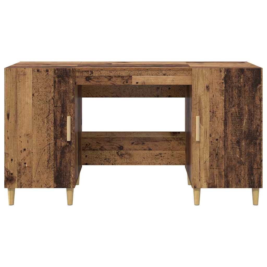 vidaXL Schreibtisch mit Regal Altholz 140 x 50 x 75 cm Holzwerkstoff