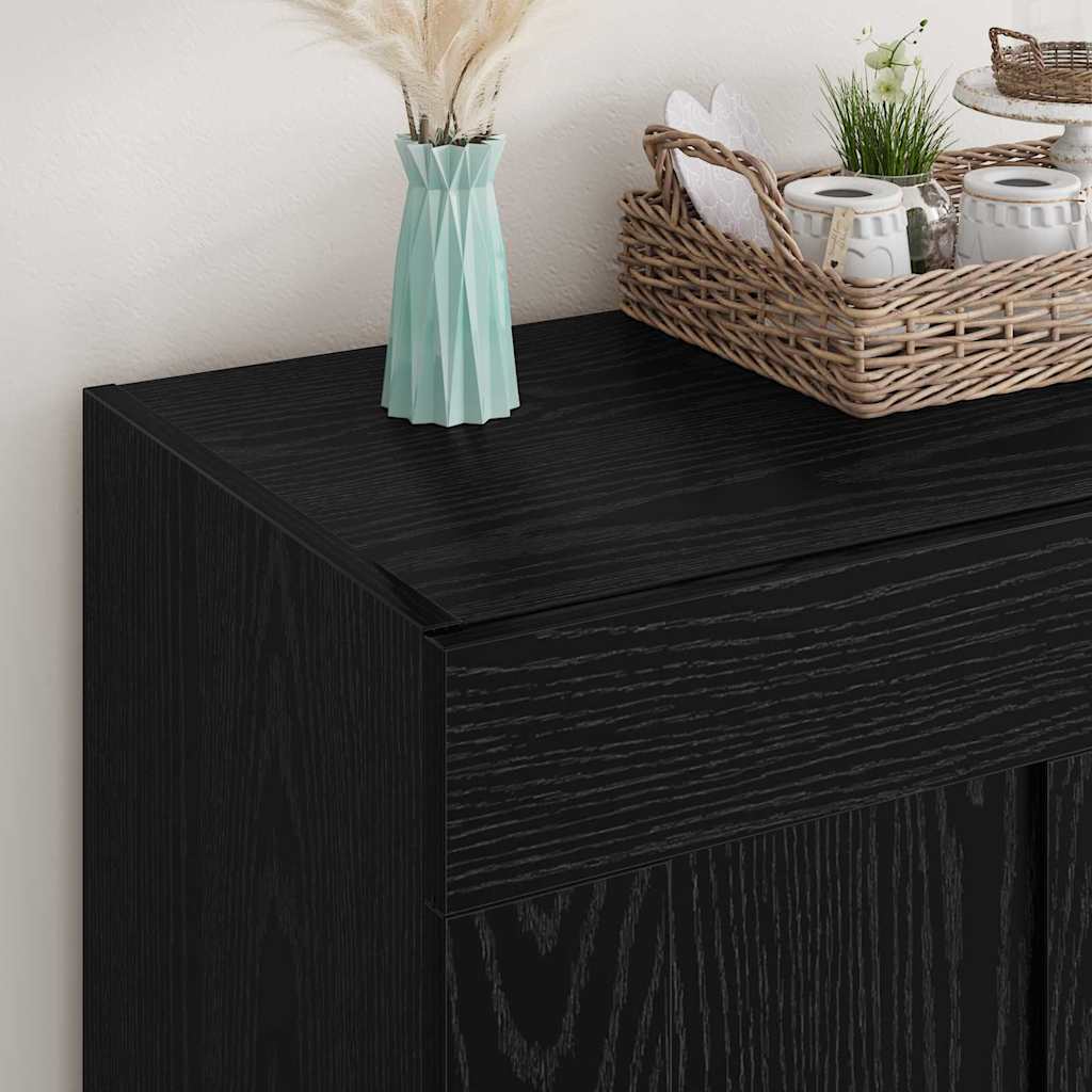 Sideboard Schwarz Eichen-Optik 69,5 x 34 x 90 cm Holzwerkstoff