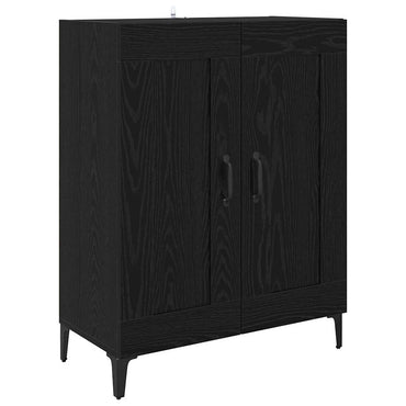 vidaXL Buffet noir aspect chêne 69,5 x 34 x 90 cm Bois d'ingénierie
