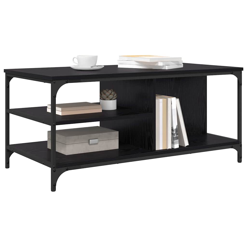 vidaXL Couchtisch Schwarz Eichen-Optik 100 x 50 x 45 cm Holzwerkstoff