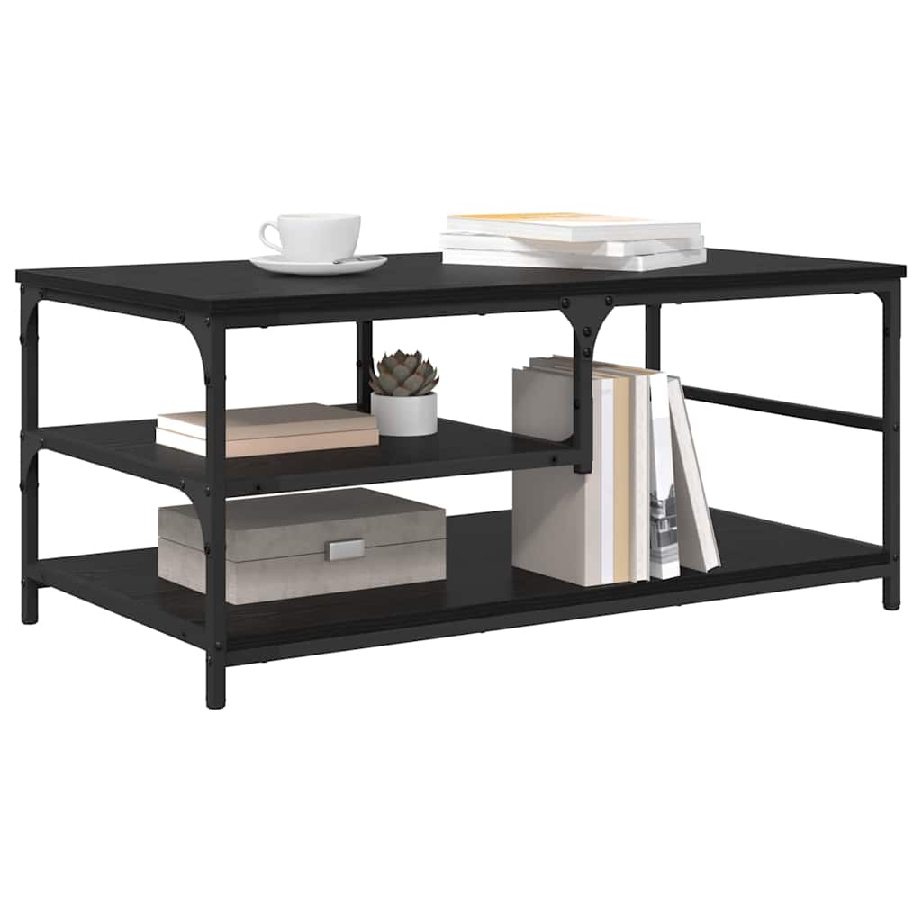 vidaXL Couchtisch Schwarz Eichen-Optik 90 x 49 x 40 cm Holzwerkstoff
