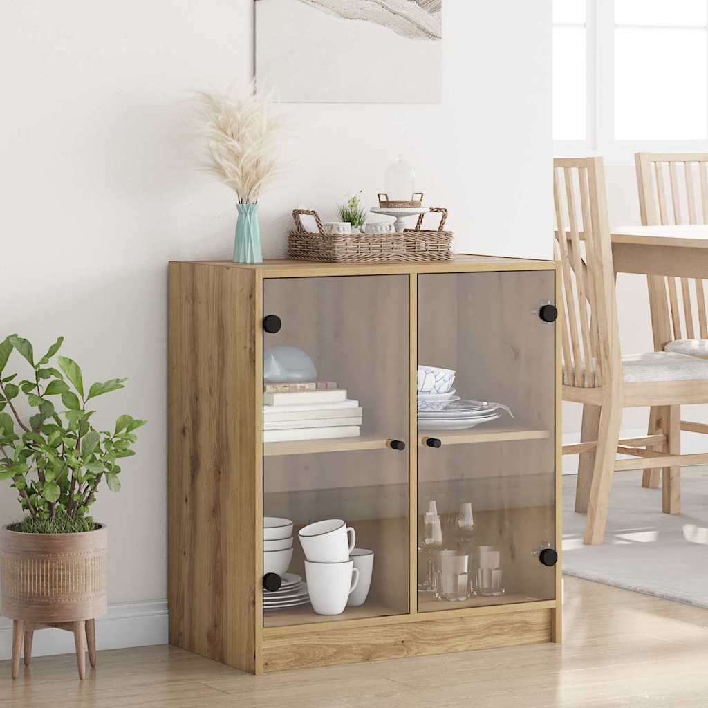 vidaXL Armoire latérale chêne Artisan 68 x 37 x 75,5 cm Aggloméré