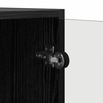 vidaXL Seitenschrank Schwarz Eichen-Optik 68 x 37 x 75,5 cm