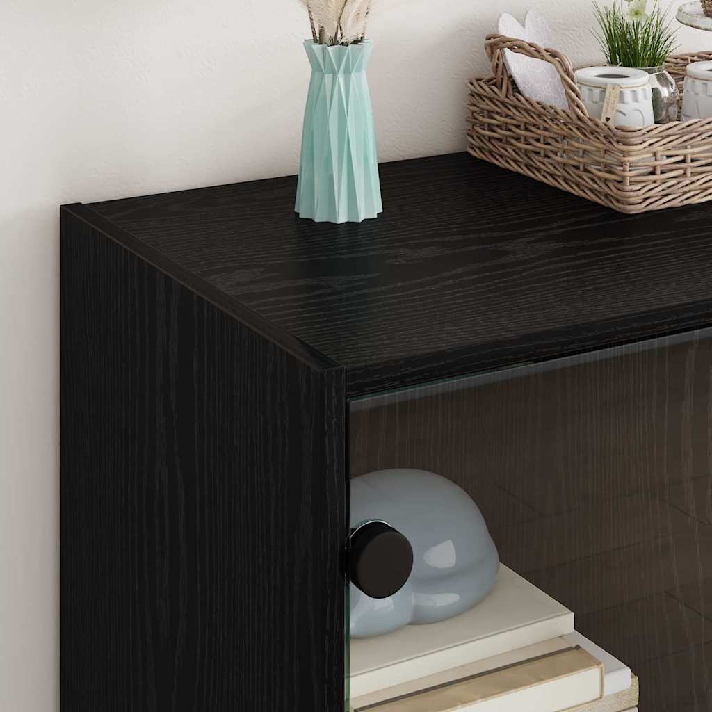 vidaXL Seitenschrank Schwarz Eichen-Optik 68 x 37 x 75,5 cm