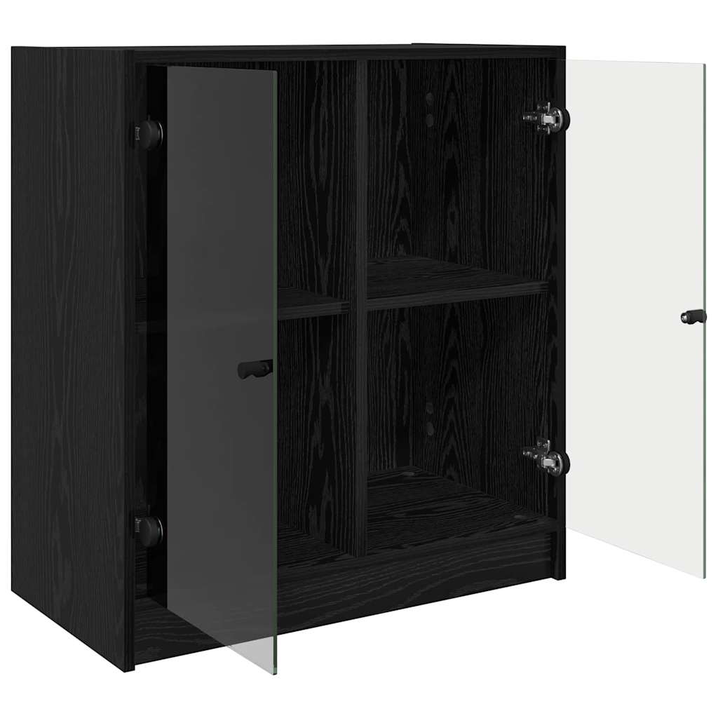 vidaXL Seitenschrank Schwarz Eichen-Optik 68 x 37 x 75,5 cm
