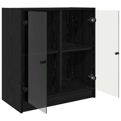 vidaXL Seitenschrank Schwarz Eichen-Optik 68 x 37 x 75,5 cm