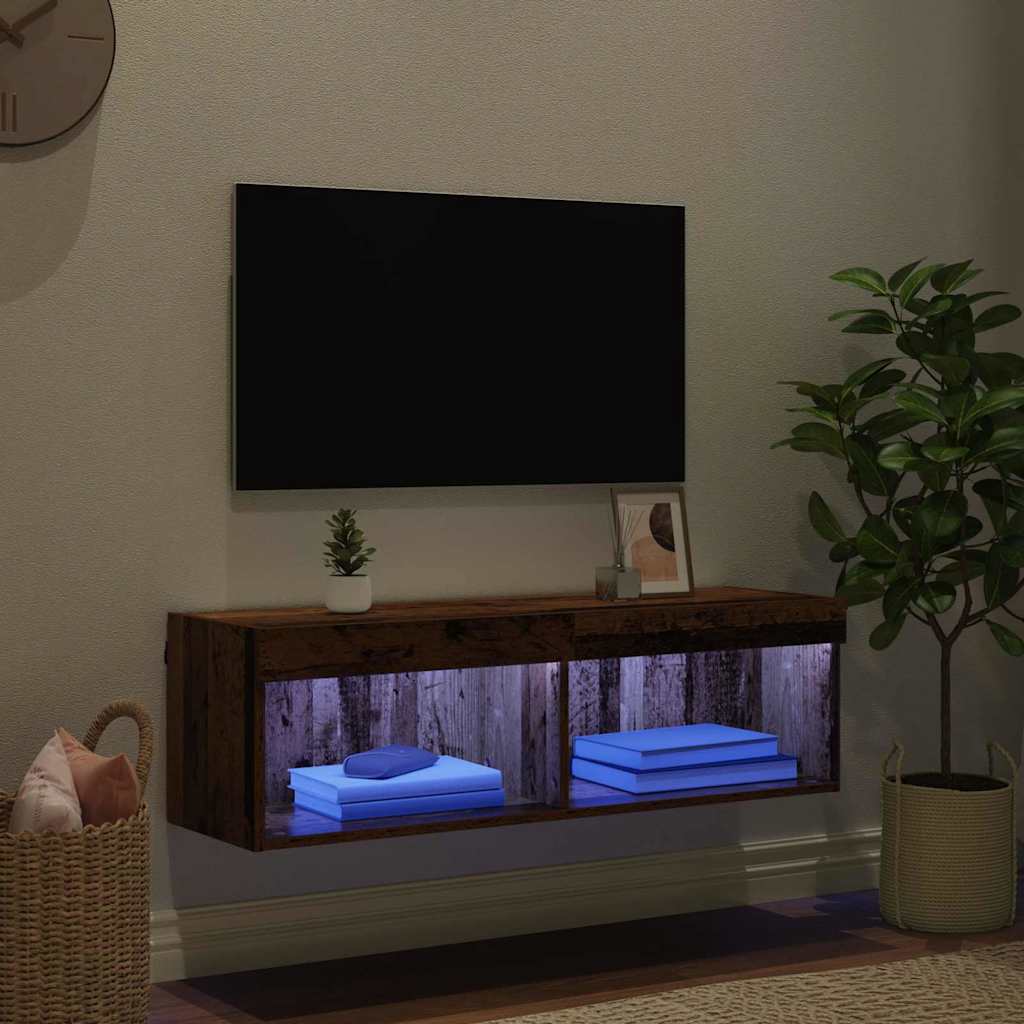 TV-Schrankset mit LED Altholz 100 x 30 x 30 cm Holzwerkstoff