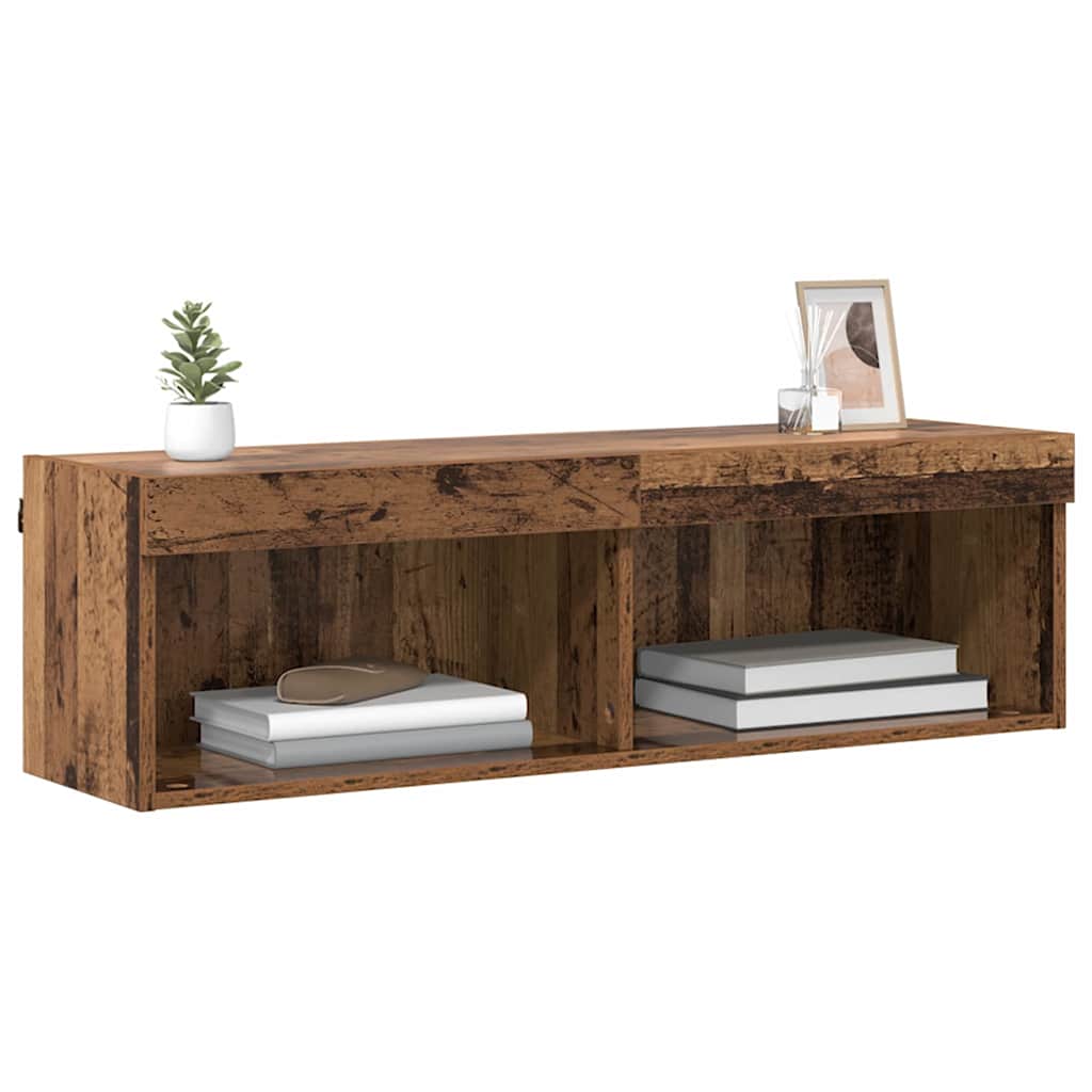 TV-Schrankset mit LED Altholz 100 x 30 x 30 cm Holzwerkstoff