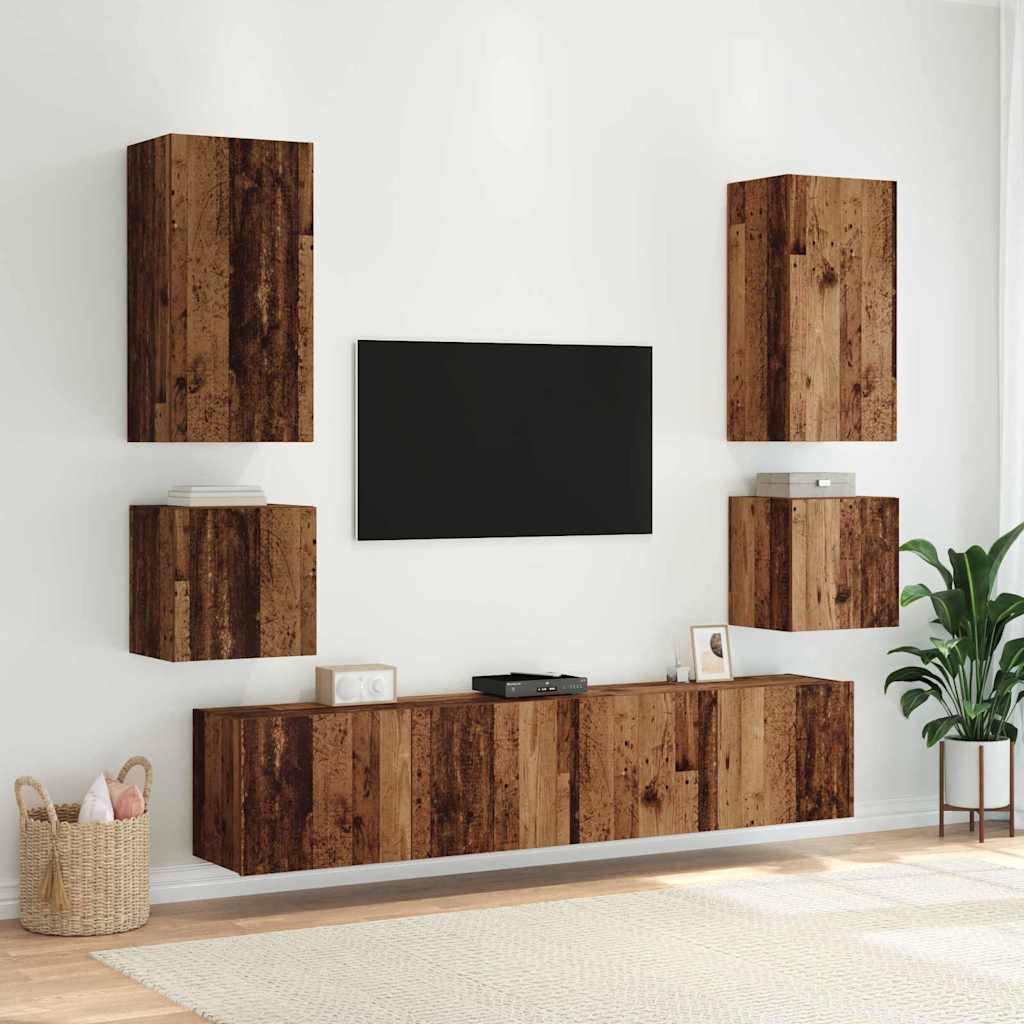 vidaXL TV-Wandschrank Altholz 100 x 35 x 41 cm Holzwerkstoff