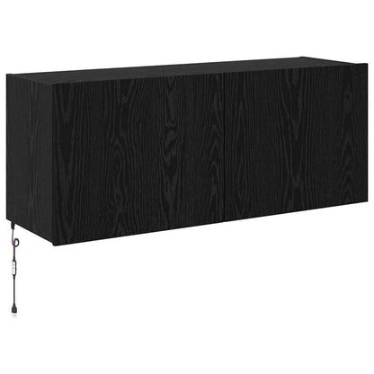 TV-Wandschrank Schwarz Eichen-Optik 100 x 35 x 41 cm