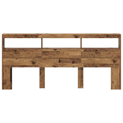 vidaXL Kopfteil mit Regal Altholz 220 x 17 x 102 cm Holzwerkstoff