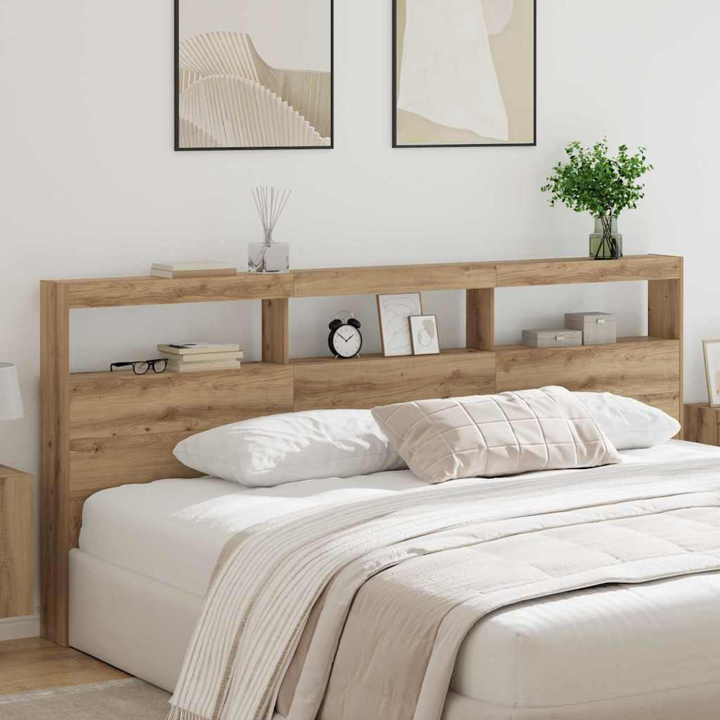 vidaXL Kopfteil Artisan-Eiche 220 x 17 x 102 cm Holzwerkstoff