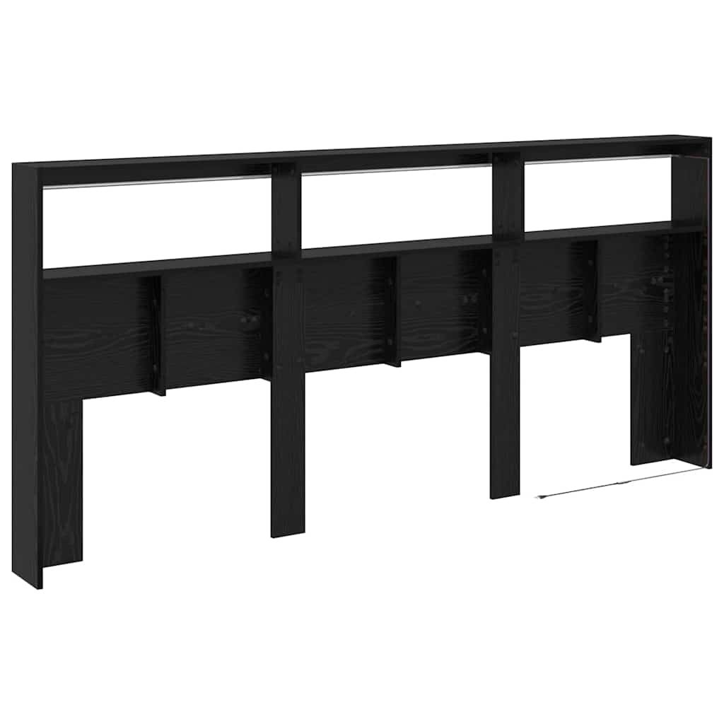 vidaXL Kopfteil Schwarz Eichen-Optik 220 x 17 x 102 cm Holzwerkstoff