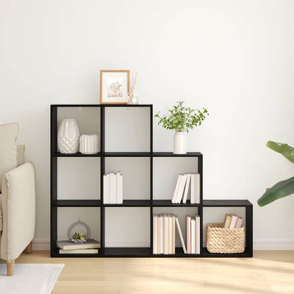 vidaXL Raumteiler Bücherregal Schwarz Eichen-Optik