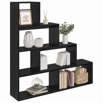 vidaXL Raumteiler Bücherregal Schwarz Eichen-Optik