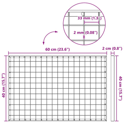 Gitter Silber 60 x 40 x 2 cm Feuerverzinkter Stahl