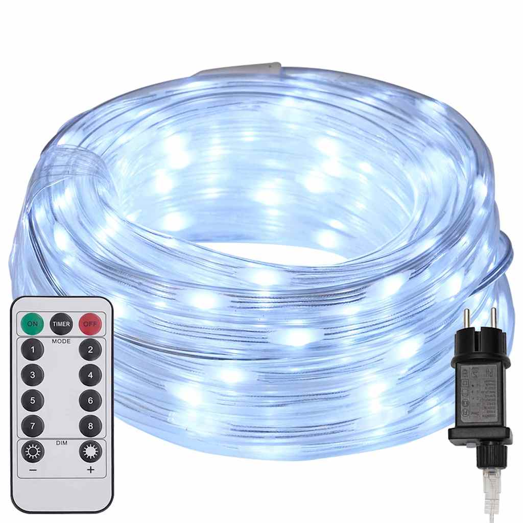 Lichtseil mit 120 LEDs Kaltweiß 5 m PVC