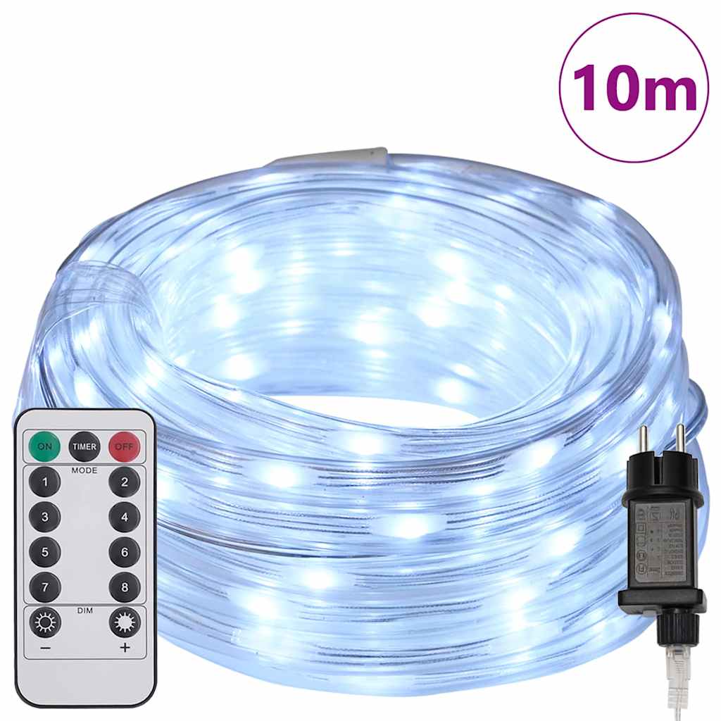 Lichtseil mit 240 LEDs Kaltweiß 10 m PVC