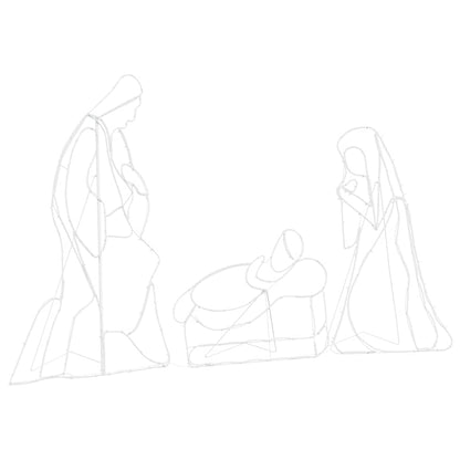 Beleuchtete Krippenszene Mehrfarbig 112 x 71,5 cm PVC