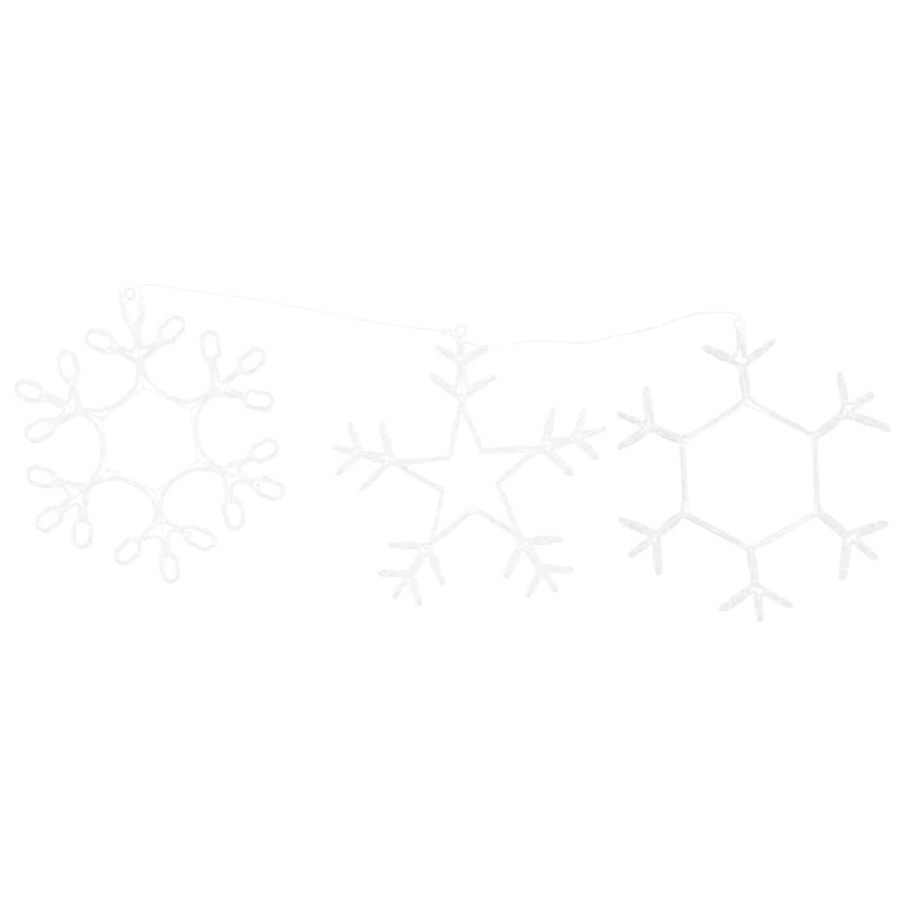 Weihnachts-Schneeflocke Warmes Weiß 44,5 x 38 cm PVC