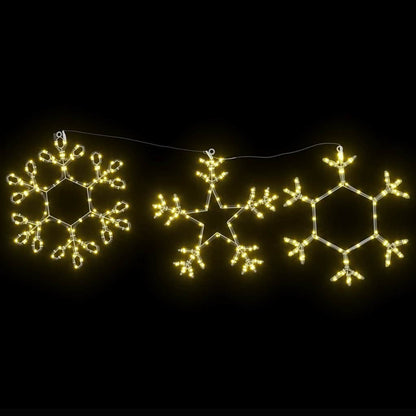 Weihnachts-Schneeflocke Warmes Weiß 44,5 x 38 cm PVC