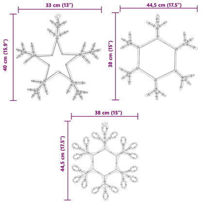 Weihnachts-Schneeflocke Warmes Weiß 44,5 x 38 cm PVC