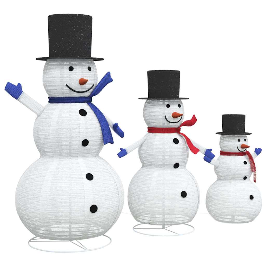 Weihnachts-Schneemann Familie 3 pcs Warmes Weiß Stoff