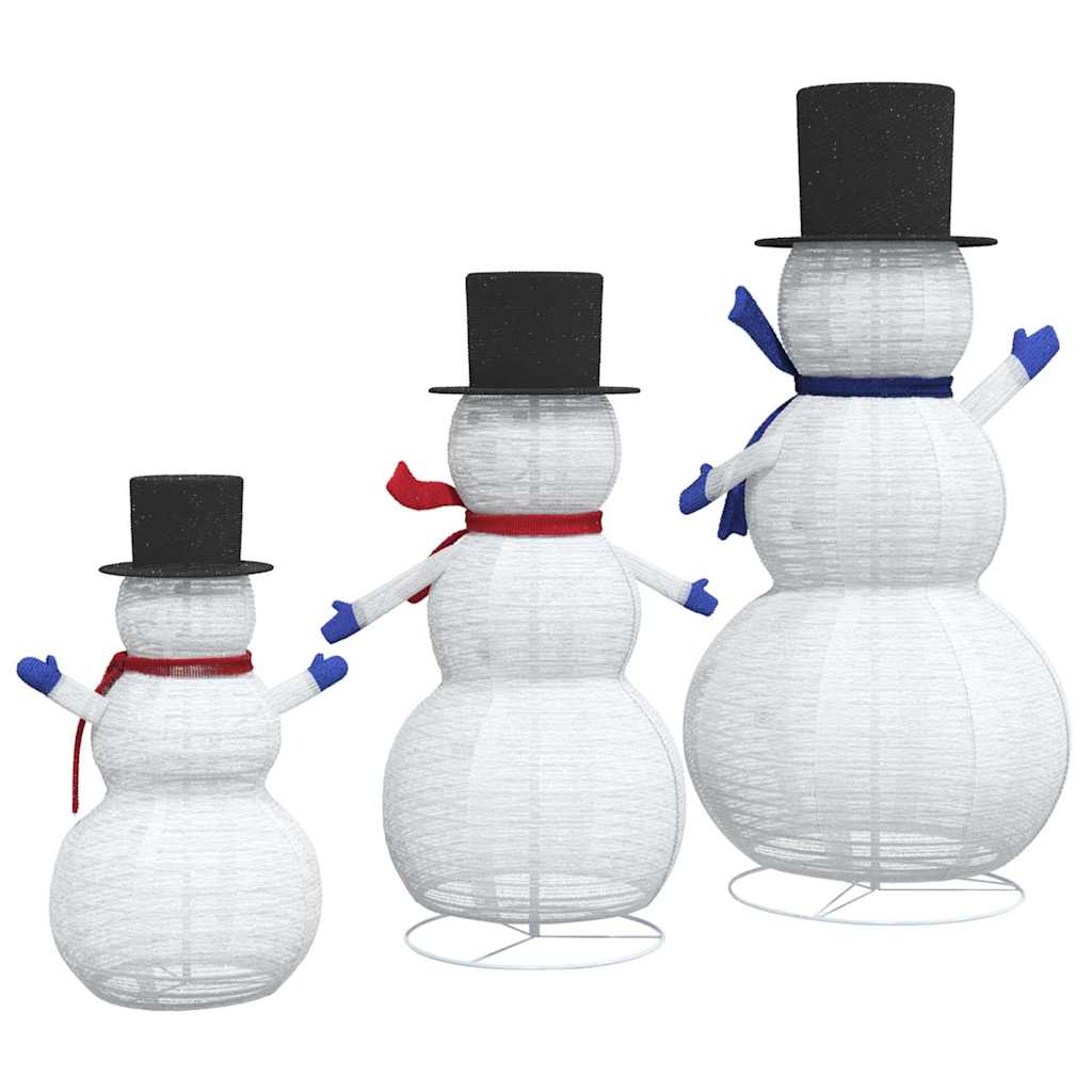 Weihnachts-Schneemann Familie 3 pcs Warmes Weiß Stoff