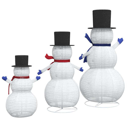 Weihnachts-Schneemann Familie 3 pcs Warmes Weiß Stoff