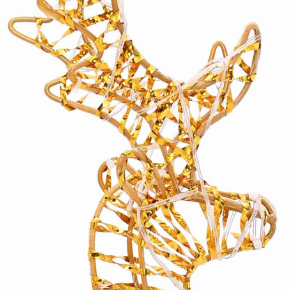 Rentier Zieh Schlitten Warmes Weiß 30 x 12 x 55 cm PET