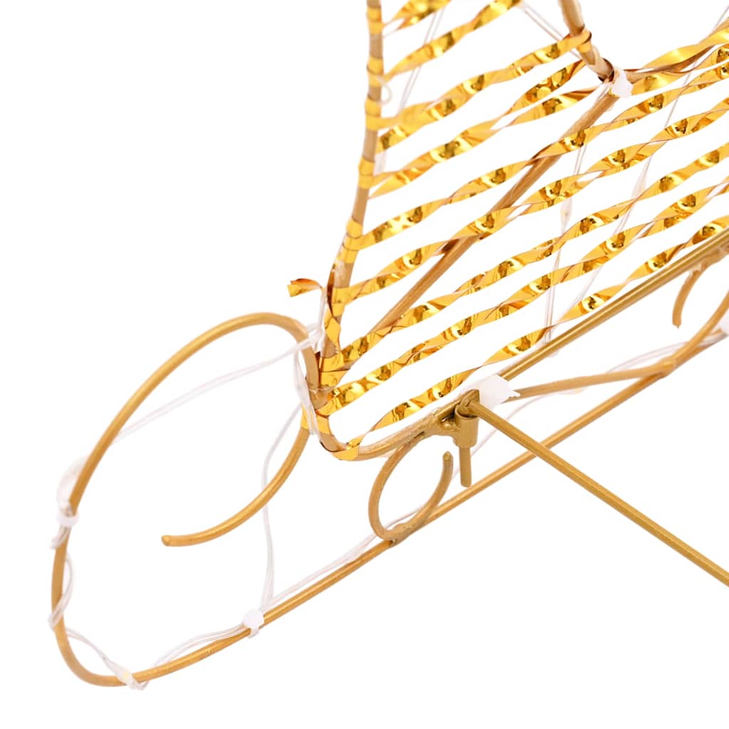 Rentier Zieh Schlitten Warmes Weiß 30 x 12 x 55 cm PET