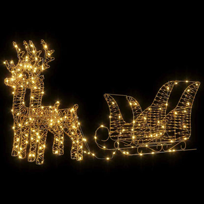 Rentier Zieh Schlitten Warmes Weiß 30 x 12 x 55 cm PET