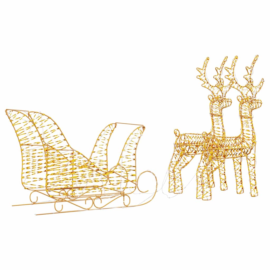 Rentier Zieh Schlitten Warmes Weiß 30 x 12 x 55 cm PET