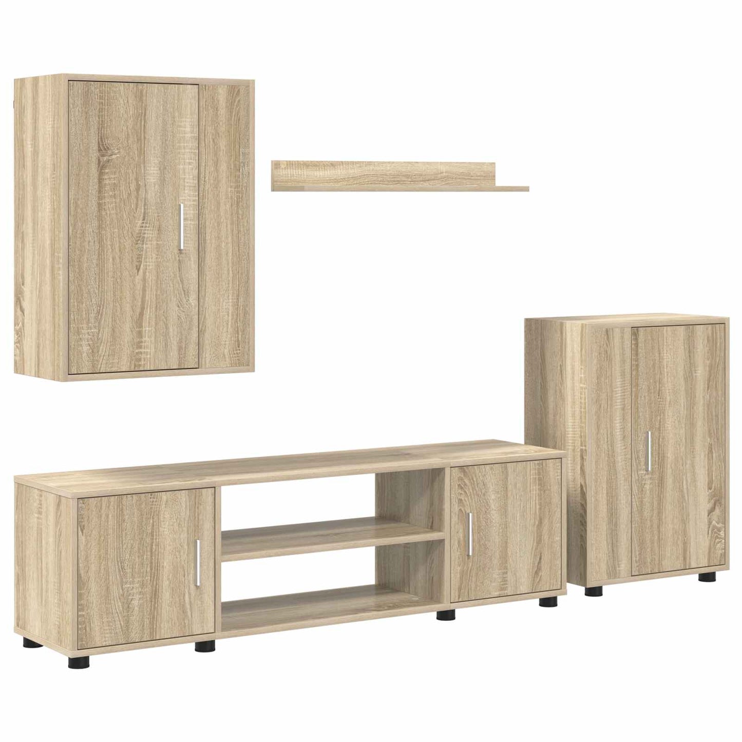TV-Schrankset Wandmontiert 4 pcs Sonoma-Eiche Holzwerkstoff