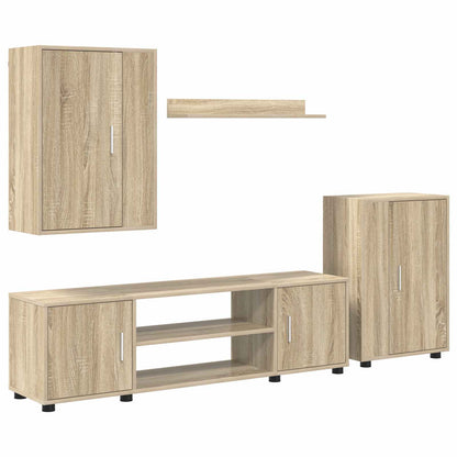 TV-Schrankset Wandmontiert 4 pcs Sonoma-Eiche Holzwerkstoff