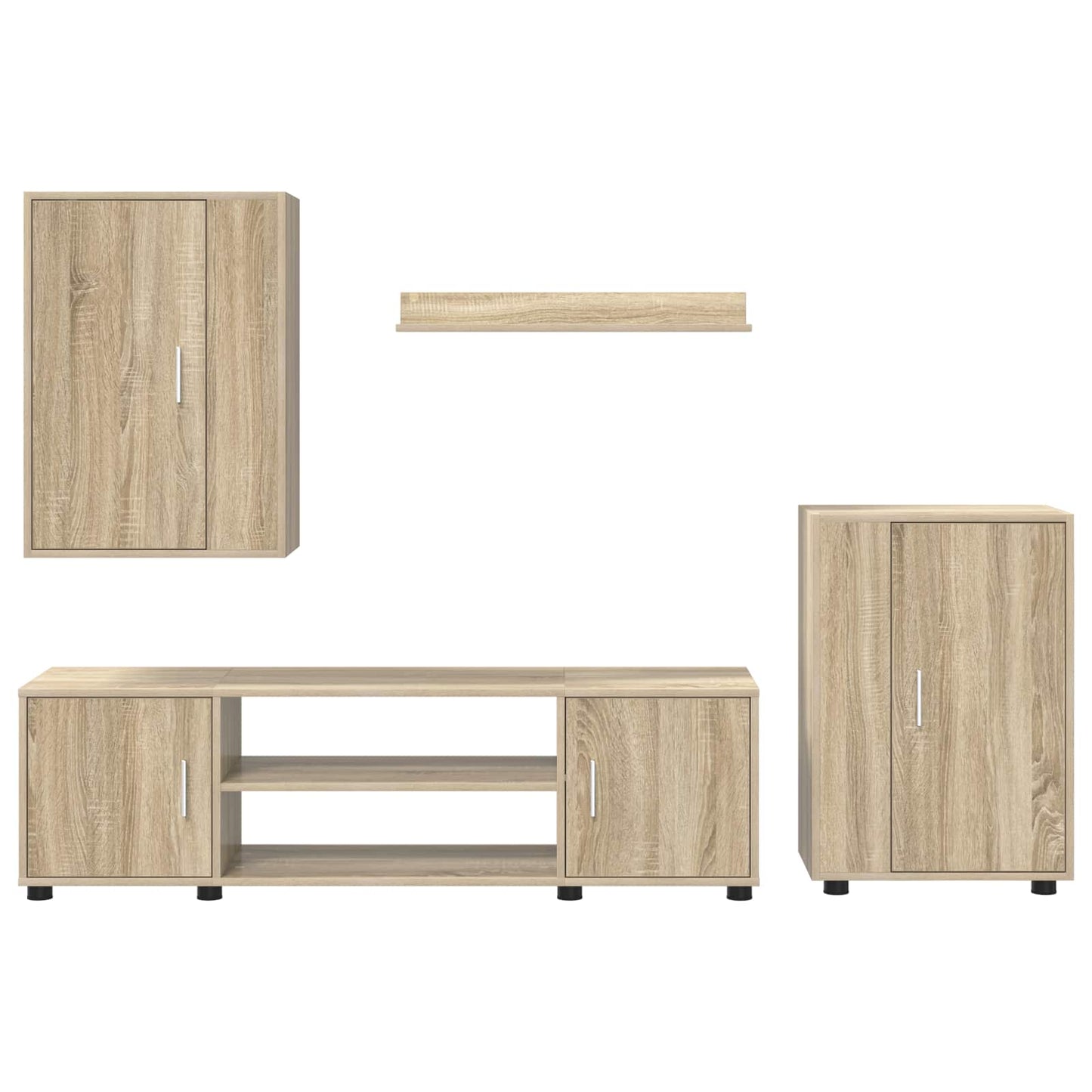 TV-Schrankset Wandmontiert 4 pcs Sonoma-Eiche Holzwerkstoff