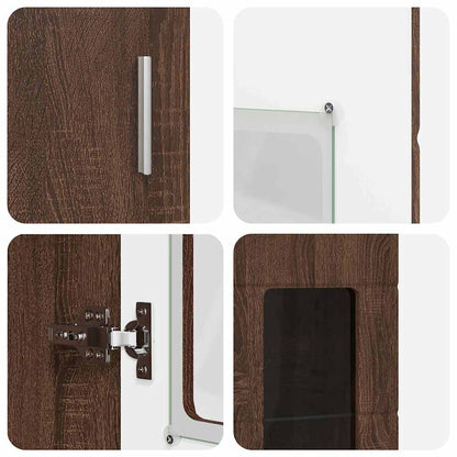 Highboard mit Regal FLORIN Braun Eichen-Optik 60 x 35 x 182 cm