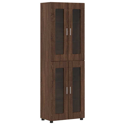 Highboard mit Regal FLORIN Braun Eichen-Optik 60 x 35 x 182 cm