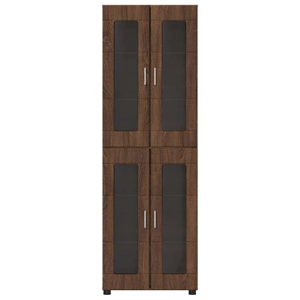 Highboard mit Regal FLORIN Braun Eichen-Optik 60 x 35 x 182 cm