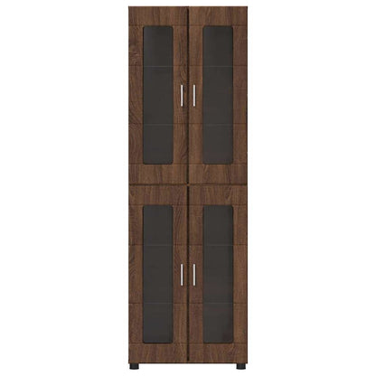 Highboard mit Regal FLORIN Braun Eichen-Optik 60 x 35 x 182 cm