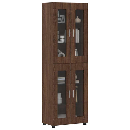 Highboard mit Regal FLORIN Braun Eichen-Optik 60 x 35 x 182 cm