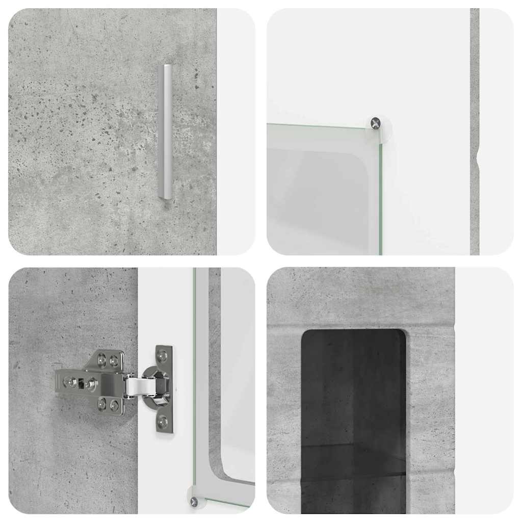 Highboard FLORIN Beton Grau 60 x 35 x 182 cm Holzwerkstoff