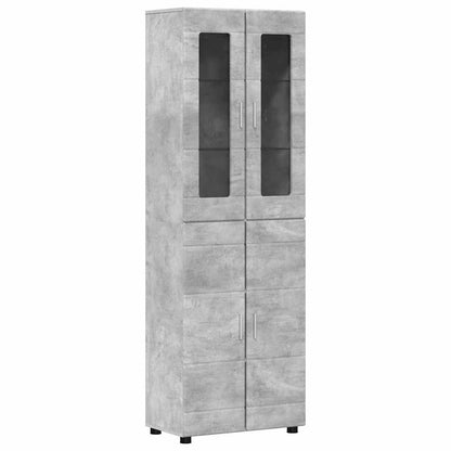 Highboard FLORIN Beton Grau 60 x 35 x 182 cm Holzwerkstoff