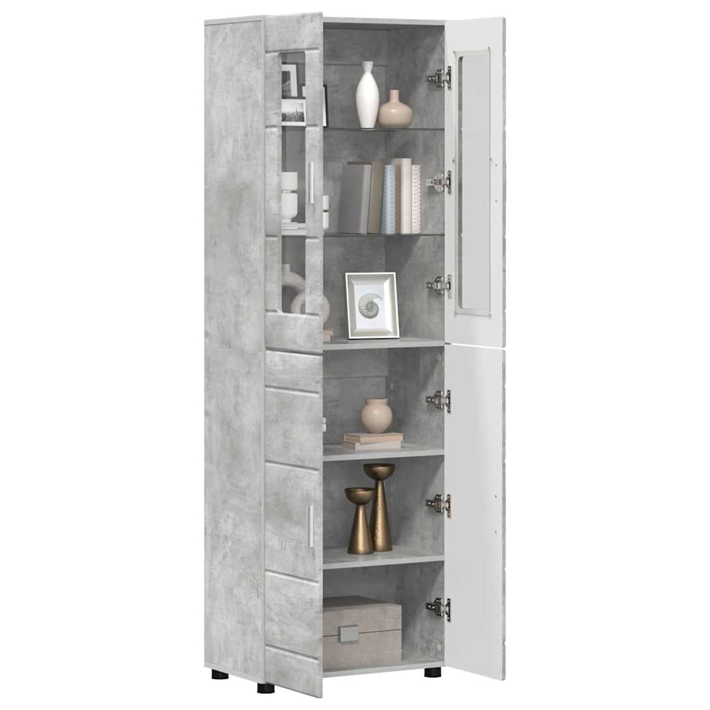 Highboard FLORIN Beton Grau 60 x 35 x 182 cm Holzwerkstoff